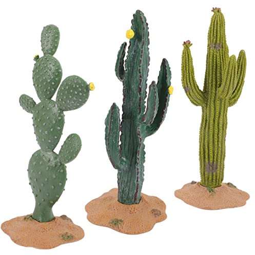 QUMIIRITY 3pièces Décoration De Cactus Artificiel Figurines pour Salon Bureau Et Chambre Ornements Verts De Plantes Tropicales