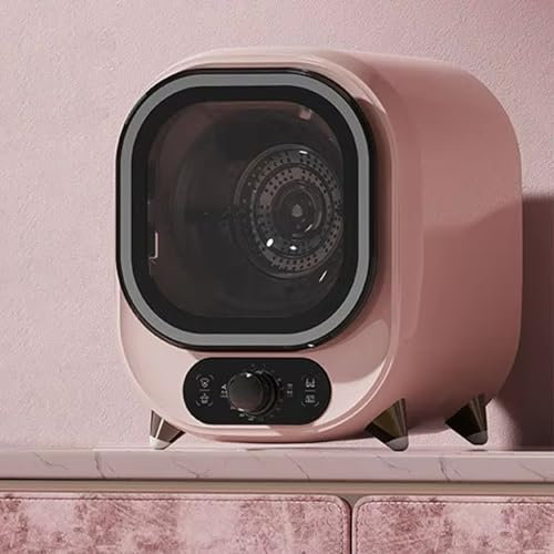 ELIKBH Sèche-Linge à Condensation, Mini-Sèche-Linge, 5 Modes de séchage, Charge de 0,8 kg, Sèche-Linge Ventilé pour Les Petits Articles de Linge(Pink)