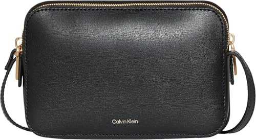 Calvin Klein Damen Umhängetasche Logo Elongated Camera Bag mit Reißverschluss