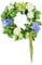 VEVOR Künstlicher Dekokranz, 58,42cm, Blau-Weiß-Grün, dekoriert mit Hortensien, Rosen, Beeren, Ranken, Türkranz ganzjährig, für drinnen & draußen, als Dekoration für Hauswände, Fenster & Festivals