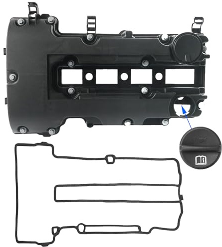 ENNJING Engine Valve Cover kit with Gaskets & Cap Compatible with Vauxhall Opel Astra J Corsa D E Insignia A Meriva B Mokka Chevy Aveo Cruze 1.2 1.4 55573746, 25198874, 25198877, 25203036