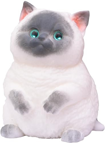 Mwmoeen Groß Squishy Katze, handgemachte Taba Squishy XXL Siamkatze für Stressabbau, niedliche Quetsche Katze Fidget für Erwachsene nabu (Mitte)