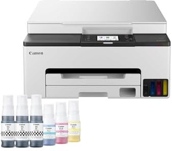 Canon MAXIFY GX1050 Tintenstrahldrucker 3-in-1 Multifunktionsdrucker MegaTank (Drucker, Scanner, Kopierer, WLAN, Cloud, Duplexdruck, 250 Blatt Kassette, Tintentank) Enthält 6 x Tintenflaschen