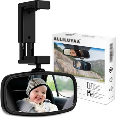 Spiegel Auto Baby Rückbank, Autospiegel Baby Rücksitz mit Haken Clip, 360°Einstellbar, Hergestellt aus ABS-Gehäuse, Auto Zubehör Kinder für Die Meisten Familienautos