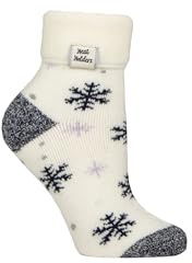 HEAT HOLDERS SOCKSHOP Ladies Socks - Turn Over Cuff Sleep Lite, Warm Chunky Thermal Bed Socks, Patterned, 1 Pair Pack Size 4-8