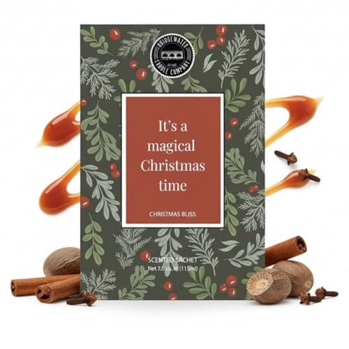 Bridgewater Duftsäckchen Magical Xmas Weihnachtsduft Raumduft 30 g | Mit Ingwergras, Muskat, Zimt, Nelke und Karamell - für Kleiderschrank und Räume, Duft bis zu 4 Monate