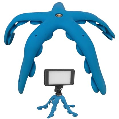 Octopus Phone Stand - Flexible Tentacle Stand | Portable Phone Mount with Suction Cups, Adjustable Octopus Tripod | Multifunctional Smart Mobile Action Camera Stand