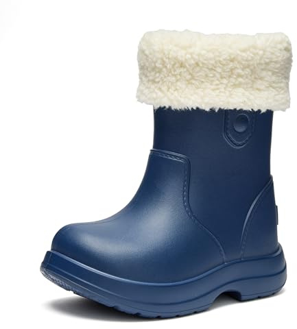 Ladeheid x Camminare Kinder Gummistiefel aus leichtem EVA warm gefüttert wasserdicht und sicher geführt durch rutschfeste Sohle ideal für kalte Tage und Schnee LA-CA-19