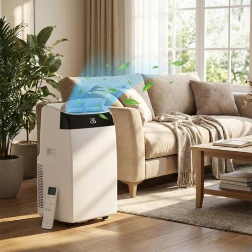 Portable Air Conditioner, 10000BTU Air Conditioning Unit, 3 in 1 Portable AC Cooling & Fan with 2 Speeds & Dehumidifier for Rooms Up to 450 Sq Ft, 24H Timer, Window Kit Air Conditioner