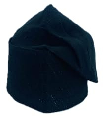 FAWZAN Kids Handmade Yoruba ASO-Oke Cap, Traditional Nigerian Boys Hat for Agbada, Kaftan & Weddings (UK, Alpha, S, Plain Black2)