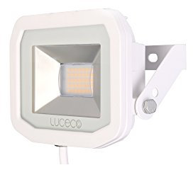 Luceco Guardian Slim Flood Light with 1 m Cable, 8 W, 5000K Colour Temperature, White, 12.5 x 8.5 cm Aluminium
