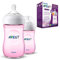 Philips Avent Natural Feeding Bottle 2 Count 260ml, Pink, Translucent, 1 month+