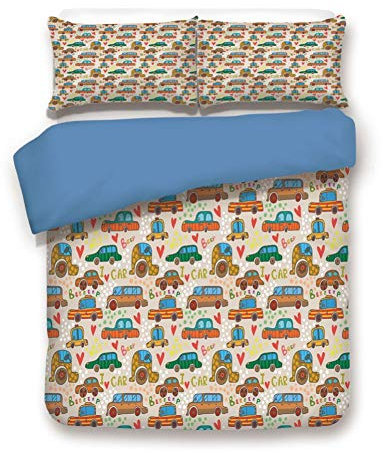 HiDecorRoom Bettwäsche-Set mit 2 Kissenbezügen, 3-teilig, Mehrfarbig Full Color#05