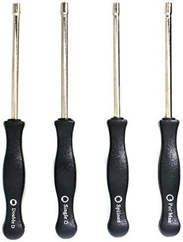 Hippotech Confezione da 4 cacciavite carburatore Tune 2 ciclo motore strumento di regolazione del carburatore scanalato, Pac Man, singolo D, doppio D