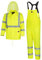 Pioneer High Visibility Rain Gear Safety Jacket and Bib Pants – Hi Vis, Waterproof, Reflective PVC Work Suit for Men – Orange and Yellow/Green