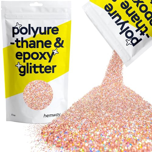 Hemway Resin Glitter Rose Gold Holographic 100g Fine | Polyurethane & Epoxy Glitter for Resin Crafts, Tumblers, Coasters, Floor & Table Art