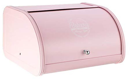 Panera de metal con tapa enrollable (rosa)