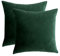 RainRoad Velvet Decorative Throw Pillow Covers Cushion Cover Pillow Case for Sofa Couch Bed Chair,Soft Square Dark Green Throw Pillows 18x18 Inch,Set of 2