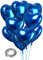 CozofLuv 25 Stück 18 Zoll Herzballons Folienballons Blau Luftballons Herzform Heliumballons Herzluftballons für Geburtstag Valentinstag Hochzeit Verlobung (Blau)