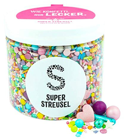 Super Streusel Konfettiparade | Zuckerstreusel für Kuchen Kekse Torte uvm. | Alle Zutaten aus der EU | Streuselmix aus Hamburg bekannt aus TV & Print | Ohne AZO-Farbstoffe (180g)