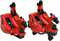 Hydraulische Scheibenbremse, HB-100 Fahrrad Aluminiumlegierung Mechanische Scheibenbremse Vorne Hinten Mountainbike Scheibenbremse Zusammengebautes Set(rot)