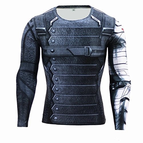 Superhero Compression Shirt Fitness Running Clothing Gym Cycling T-Shirt Tight Tops Baselayer L