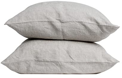 My Linen Home Kissenbezug 65x65 Leinen 2er Set | Hochwertiger Kopfkissenbezug in Natur | 100% Stonewashed Leinen Bettwäsche | Made in EU | Antiallergisch & Hautverträglich