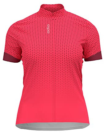 Odlo Damen Essential Print Radtrikot, Paradise pink - Raspberry Fudge, S