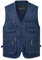 HZQIFEI Herren Outdoor Sport Weste Safari Weste mit Vielen Taschen Ärmellos Freizeit Weste für Jagd Angeln Camping (Blau, 7XL)