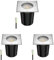 ledscom.de 3 Stück Bodeneinbauleuchte RELI für außen, IP67, edelstahl, gefrostet, eckig, 11 x 11cm inkl. LED Lampe 468lm warmweiß