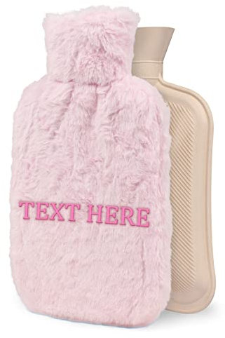 OXYEFEI Hot Water Bottles, Personalized Embroidered Text, with Soft Wool Cover-2L Large Capacity-Comfortable Night Hot Water Bottle, Relieve Back Pain, Shoulder and Neck-an Excellent Gift for Women