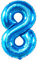 KatchOn, riesiger, blauer Luftballon Nummer 8 – 40 Zoll | Zahl 8 Ballon Blau, 8. Geburtstag Dekorationen Junge | 8. Luftballons Dekor, 8. Geburtstag Dekorationen für Jungen | Babyhai-Part