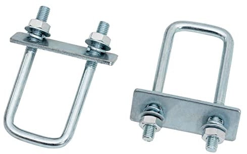 Lot de 2 supports d'arrimage en U 110 x 40 mm - Kit de montage complet pour boîte de camion, boîte à timons, boîte à outils, boîte de rangement, etc.