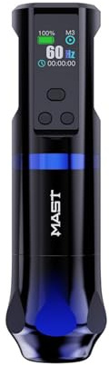 Mast Hertz Tattoo Maschine, Kabellose Rotations Tätowiermaschine Pen | Einstellbare Frequenz 3-150 Hz, Brushless-Motor, 3,5 mm Hub, 1800mAh-Akku, LCD-Display, Für Tätowierer