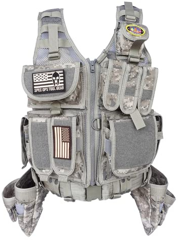 SOTG Delta Tactical Tool Vest with Tools Pouches, Lightweight & Durable Construction Vest with Weight Dispersal Technology