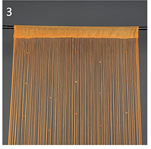 Türvorhang Kristall,Fadenvorhang Perlen String Vorhang Transluzente Tür Perlen Vorhänge Raumteiler Valances Quaste Schwarz Vorhänge Fenster Wand Dekoration (Color : Orange)