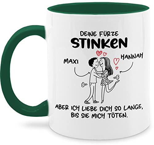 Tasse Tassen 325ml - Partner Freund & Freundin - Deine Fürze stinken I Paar Geschenke Pärchen Valentinstag - 325 ml - Dunkelgrün - tee partnertassen liebeserklärung furz kaffeetasse