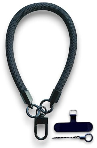RATASK Wrist Strap Lanyard, Rope Lanyard Wrist Strap for Mobile Phones, Cameras, Keyring, Keychain,Mobile Accessory Pendant, Upgraded Stronger Hardware and Metal Tether Tab, (Black)