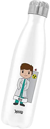 Borraccia Termica Bottiglia Termica Acciaio Inox 500ml Bottiglia Termica Made in Italy Ecologica Thermos 24 Ore Freddo & 12 h Caldo - Personalizzata con nome - Radiologia Uomo