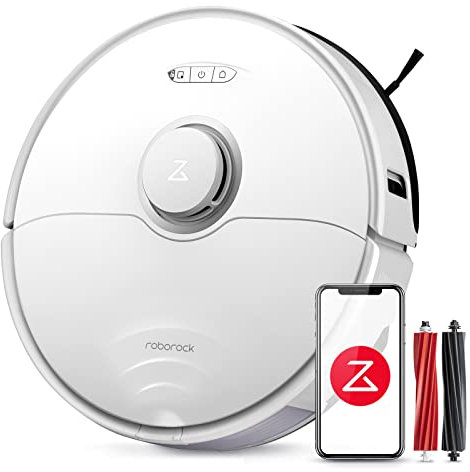 roborock S8 Robot Vacuum Cleaner with Dual Brush & 6000Pa Suction& 3D Structured Light Obstacle Avoidance Robot Vacuum Compatible with Alexa for Pet Hair(Upgrade of Roborock S7)(White)