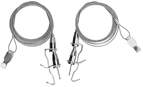 2pcs Alambre Ajustable para Colgar Cuadros, Sistema para Colgar Cuadros Con Ganchos 2m de Longitud 33lbs Cable de Carga Heavy Duty Espejo Alambre para Colgar Cuadros de Pared Exposición Galería