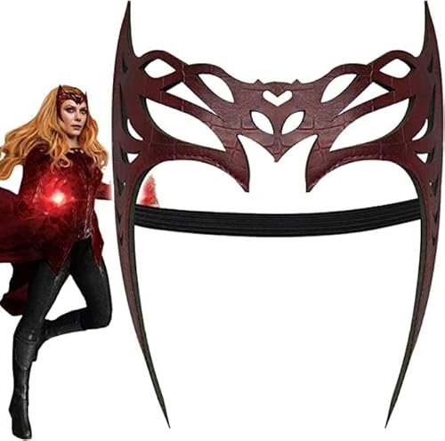 Chapeau Scarlet Witch Crown Wanda Maximoff Costume Couronne Chapeau Wanda Masque de cosplay pour adultes et enfants Accessoires de fête d'Halloween