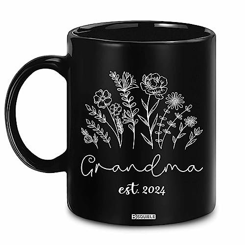 BSQUIELE Mothers Day Grandma Mug - 2024 Promoted to Grandma - Christmas, Birthday, Pregnancy Announcement Gift for Nana, Granny, Grandmother, Mom, Women - 11oz
