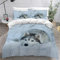 AKATIE Chien Husky Housse de Couette 200×200 Enfant Garçons Fille 3D Motif Parure de Lit Animaux Chien Microfibre Housse de Couette 1 Personne avec 2 Taies d'oreiller 50x75