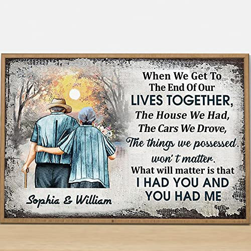 Lustiges Vintage-Poster, Motiv: Ehemann und Ehefrau, I Had You And You Had Me, 30,5 x 20,3 cm, Vintage-Stil, Wanddekoration, Kunst, Geschenk, Retro-Bild, Metallschild
