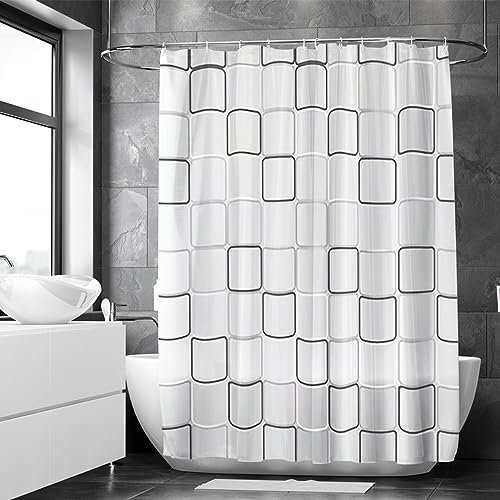 Loti Living Anti-Schimmel Duschvorhang 180x200 cm Cube - Inkl. Ringe - Polyester - Shower Curtains - Duschvorhang Anti Schimmel - Duschvorhang Badewanne - Duschvorhang