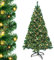 Aufun Sapin de Noël Artificiel avec Éclairage 350 LED Blanc Chaud avec Support en Métal 820 Pointes Sapin de Noël en PVC (210 cm, PVC Vert + LED)