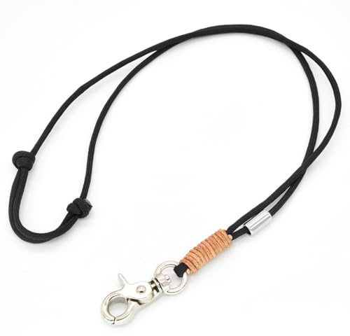 KENSONS for dogs PFEIFENBAND | Schwarz | verstellbar | Umhängeband mit kleinem Karabiner für Hundepfeife oder Schlüssel | Schlüsselband | Keychain | handgefertigt