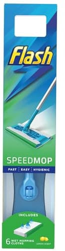 Power Mop Starter Kit - Starter Kit Clean And Hygienic - All-In-One Floor Mopping System - Clean Your Floors Quickly And Easily - Includes - 5 x Absorbing Pads - 4 x Batteries - Fresh Scent Solution