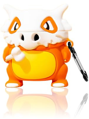 Funwaretech Airpods 3 Hülle mit Karabiner,Funny Cute Kawaii Silikon 3D Schutzhülle und Haut Case,Kabelloses Laden,Kompatibel mit Apple Airpods 3rd Gen-Cubone